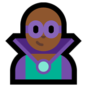 Emoji 🦹🏾‍♂️ Supercattivo Uomo: Carnagione Abbastanza Scura su Microsoft Windows 11.