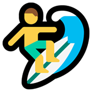 Emoji 🏄‍♂️ Surfista Uomo su Microsoft Windows 11.