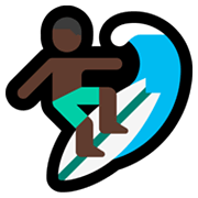 🏄🏿‍♂️ Emoji Hombre Haciendo Surf: Tono De Piel Oscuro en Microsoft Windows 11.
