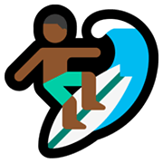 🏄🏾‍♂️ Emoji Homem Surfista: Pele Morena Escura na Microsoft Windows 11.