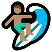 🏄🏽‍♂️ Emoji Homem Surfista: Pele Morena na Microsoft Windows 11.