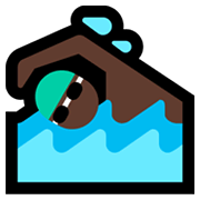 🏊🏿‍♂️ Emoji Schwimmer: dunkle Hautfarbe Microsoft Windows 11.