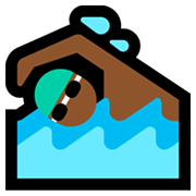 🏊🏾‍♂️ Emoji Homem Nadando: Pele Morena Escura na Microsoft Windows 11.