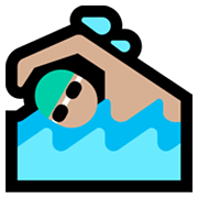 🏊🏼‍♂️ Emoji Hombre Nadando: Tono De Piel Claro Medio en Microsoft Windows 11.