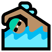 🏊🏽‍♂️ Emoji Hombre Nadando: Tono De Piel Medio en Microsoft Windows 11.