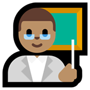 Émoji 👨🏽‍🏫 Enseignant : Peau Légèrement Mate sur Microsoft Windows 11.