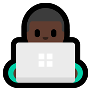 👨🏿‍💻 Emoji Tecnólogo: Tono De Piel Oscuro en Microsoft Windows 11.
