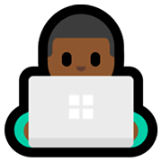 👨🏾‍💻 Emoji Tecnólogo: Tono De Piel Oscuro Medio en Microsoft Windows 11.