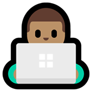 Emoji 👨🏽‍💻 Tecnologo: Carnagione Olivastra su Microsoft Windows 11.