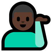 Emoji 💁🏿‍♂️ Uomo Con Suggerimento: Carnagione Scura su Microsoft Windows 11.