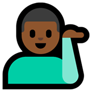 Emoji 💁🏾‍♂️ Uomo Con Suggerimento: Carnagione Abbastanza Scura su Microsoft Windows 11.