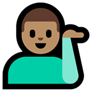 Emoji 💁🏽‍♂️ Uomo Con Suggerimento: Carnagione Olivastra su Microsoft Windows 11.
