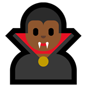 🧛🏾‍♂️ Emoji Homem Vampiro: Pele Morena Escura na Microsoft Windows 11.