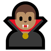 🧛🏽‍♂️ Emoji Vampiro Hombre: Tono De Piel Medio en Microsoft Windows 11.