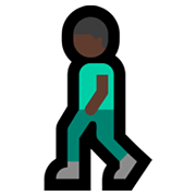 🚶🏿‍♂️ Emoji Hombre Caminando: Tono De Piel Oscuro en Microsoft Windows 11.