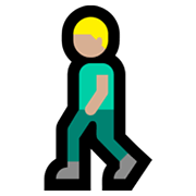 🚶🏼‍♂️ Emoji Homem Andando: Pele Morena Clara na Microsoft Windows 11.