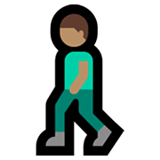 Emoji 🚶🏽‍♂️ Uomo Che Cammina: Carnagione Olivastra su Microsoft Windows 11.