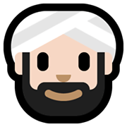 👳🏻‍♂️ Emoji Mann mit Turban: helle Hautfarbe Microsoft Windows 11.