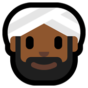 👳🏾‍♂️ Emoji Hombre Con Turbante: Tono De Piel Oscuro Medio en Microsoft Windows 11.
