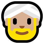 👳🏼‍♂️ Emoji Hombre Con Turbante: Tono De Piel Claro Medio en Microsoft Windows 11.