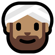 👳🏽‍♂️ Emoji Mann mit Turban: mittlere Hautfarbe Microsoft Windows 11.