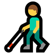 Emoji 👨‍🦯 Uomo Con Bastone Bianco Di Orientamento su Microsoft Windows 11.