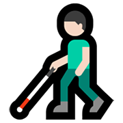 Emoji 👨🏻‍🦯 Uomo Con Bastone Bianco Di Orientamento: Carnagione Chiara su Microsoft Windows 11.