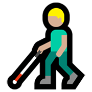👨🏼‍🦯 Emoji Hombre Con Bastón: Tono De Piel Claro Medio en Microsoft Windows 11.