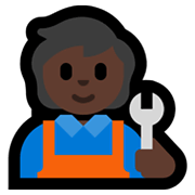 🧑🏿‍🔧 Emoji Mechaniker(in): dunkle Hautfarbe Microsoft Windows 11.
