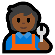 🧑🏾‍🔧 Emoji Mechaniker(in): mitteldunkle Hautfarbe Microsoft Windows 11.