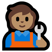 🧑🏽‍🔧 Emoji Mechaniker(in): mittlere Hautfarbe Microsoft Windows 11.