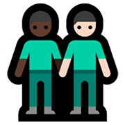 👨🏿‍🤝‍👨🏻 Emoji Dois Homens De Mãos Dadas: Pele Escura E Pele Clara na Microsoft Windows 11.