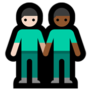 Emoji 👨🏻‍🤝‍👨🏾 Due Uomini Che Si Tengono Per Mano: Carnagione Chiara E Carnagione Abbastanza Scura su Microsoft Windows 11.