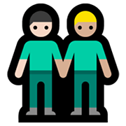 👨🏻‍🤝‍👨🏼 Emoji Dois Homens De Mãos Dadas: Pele Clara E Pele Morena Clara na Microsoft Windows 11.