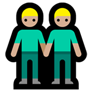 Emoji 👬🏼 Due Uomini Che Si Tengono Per Mano: Carnagione Abbastanza Chiara su Microsoft Windows 11.