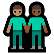 Emoji 👨🏽‍🤝‍👨🏾 Due Uomini Che Si Tengono Per Mano: Carnagione Olivastra E Carnagione Abbastanza Scura su Microsoft Windows 11.