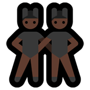 👯🏿‍♂️ Emoji Männer mit Hasenohren, dunkle Hautfarbe Microsoft Windows 11.