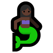 🧜🏿‍♀️ Emoji Sirena: Tono De Piel Oscuro en Microsoft Windows 11.