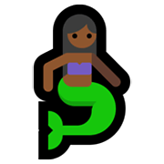 🧜🏾‍♀️ Emoji Sereia: Pele Morena Escura na Microsoft Windows 11.
