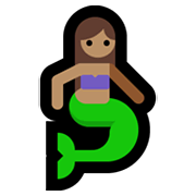 🧜🏽‍♀️ Emoji Sereia: Pele Morena na Microsoft Windows 11.