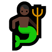🧜🏿‍♂️ Emoji Sirena Hombre: Tono De Piel Oscuro en Microsoft Windows 11.