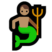 🧜🏽‍♂️ Emoji Sirena Hombre: Tono De Piel Medio en Microsoft Windows 11.