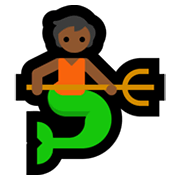 🧜🏾 Emoji Persona Sirena: Tono De Piel Oscuro Medio en Microsoft Windows 11.
