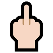 🖕🏻 Emoji Dedo Corazón Hacia Arriba: Tono De Piel Claro en Microsoft Windows 11.