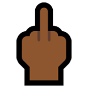 🖕🏾 Emoji Dedo Do Meio: Pele Morena Escura na Microsoft Windows 11.