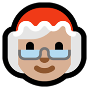 Émoji 🤶🏼 Mère Noël : Peau Moyennement Claire sur Microsoft Windows 11.