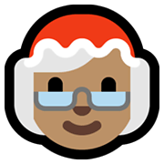 Emoji 🤶🏽 Mamma Natale: Carnagione Olivastra su Microsoft Windows 11.