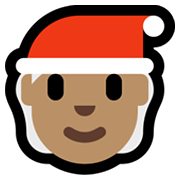Émoji 🧑🏽‍🎄 Santa : Peau Légèrement Mate sur Microsoft Windows 11.