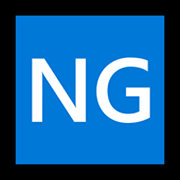 🆖 Emoji Großbuchstaben NG in blauem Quadrat Microsoft Windows 11.