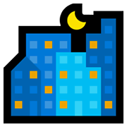 Émoji 🌃 Nuit étoilée sur Microsoft Windows 11.
